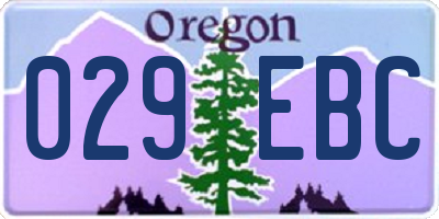 OR license plate 029EBC