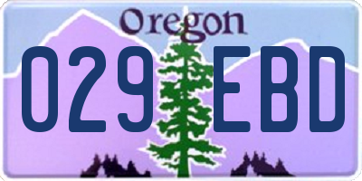 OR license plate 029EBD