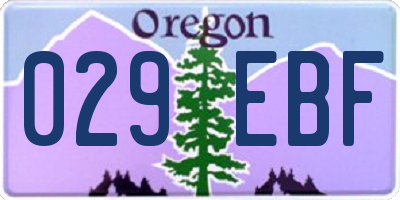 OR license plate 029EBF