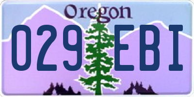 OR license plate 029EBI