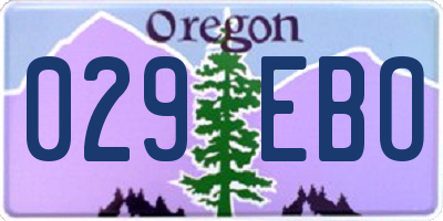 OR license plate 029EBO