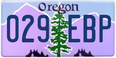 OR license plate 029EBP