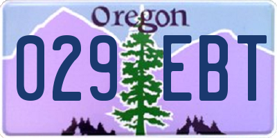 OR license plate 029EBT