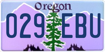 OR license plate 029EBU