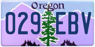 OR license plate 029EBV