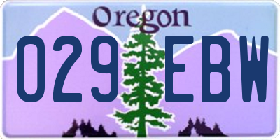 OR license plate 029EBW
