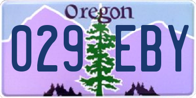 OR license plate 029EBY