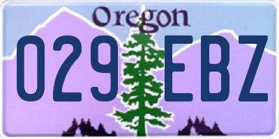 OR license plate 029EBZ