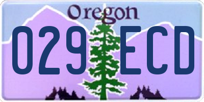 OR license plate 029ECD