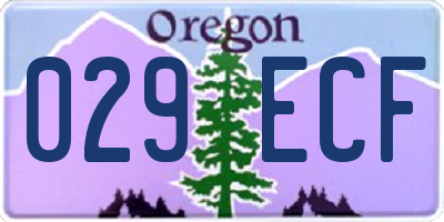 OR license plate 029ECF
