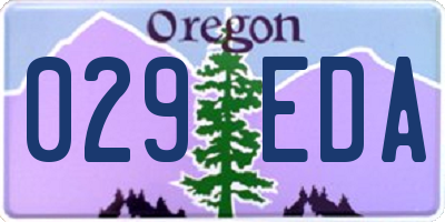 OR license plate 029EDA