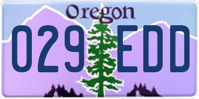 OR license plate 029EDD
