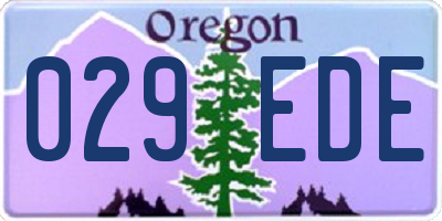 OR license plate 029EDE