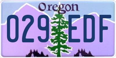 OR license plate 029EDF