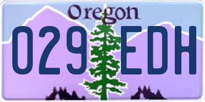 OR license plate 029EDH