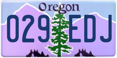 OR license plate 029EDJ