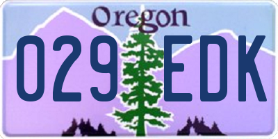 OR license plate 029EDK