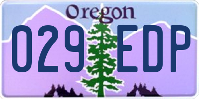 OR license plate 029EDP