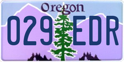OR license plate 029EDR