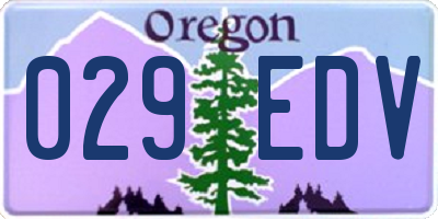 OR license plate 029EDV