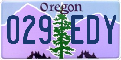 OR license plate 029EDY