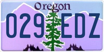 OR license plate 029EDZ