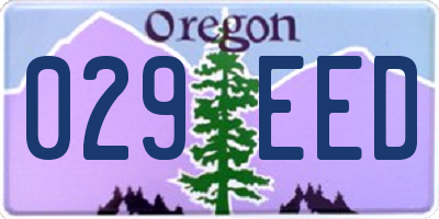 OR license plate 029EED