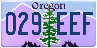 OR license plate 029EEF