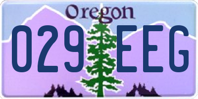 OR license plate 029EEG