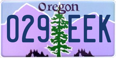 OR license plate 029EEK