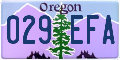 OR license plate 029EFA