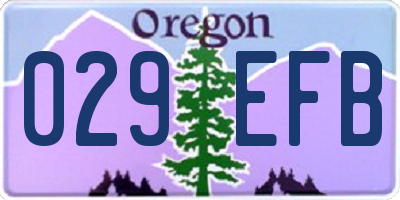 OR license plate 029EFB
