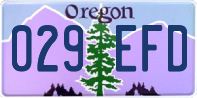 OR license plate 029EFD