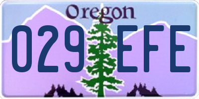 OR license plate 029EFE