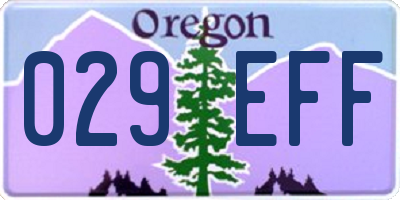 OR license plate 029EFF