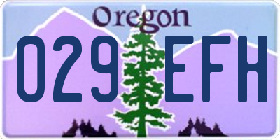 OR license plate 029EFH