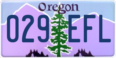 OR license plate 029EFL