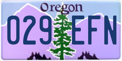 OR license plate 029EFN