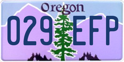OR license plate 029EFP