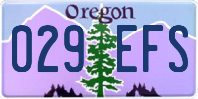 OR license plate 029EFS