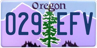 OR license plate 029EFV