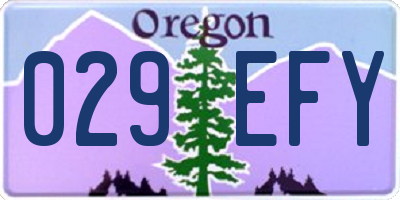 OR license plate 029EFY