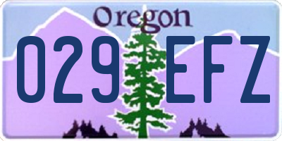 OR license plate 029EFZ