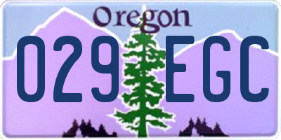 OR license plate 029EGC