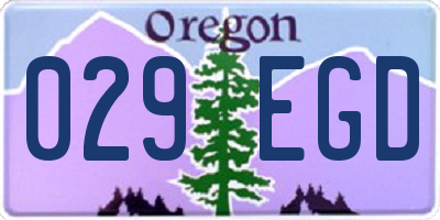 OR license plate 029EGD