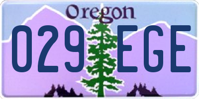 OR license plate 029EGE