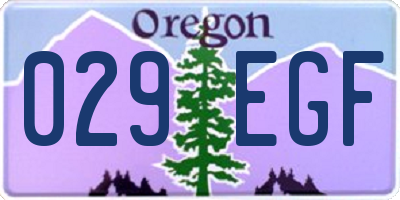OR license plate 029EGF