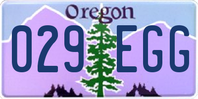 OR license plate 029EGG