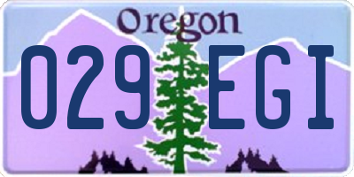 OR license plate 029EGI