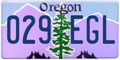 OR license plate 029EGL